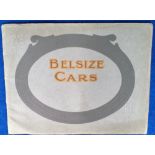 Ephemera, Motoring, rare Brochure for Belsize Motors, Clayton Manchester, 1914, 24 pages of