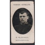 Cigarette card, Taddy, Prominent Footballers (No footnote), S. Bloomer, Middlesbrough, type card (