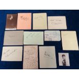 Ephemera, Autographs, mainly album pages to include George Gee, Emlyn Williams, Monte Rey, Dorothy