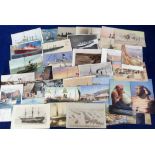 Postcards, Shipping, a mixed selection of approx. 50 cards, with naval, merchant, liners, shipping