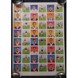 Trade cards, Football, uncut proof sheets & poster, 3 uncut proof sheets for Chix Portrait Action