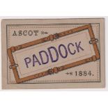 Horseracing, Royal Ascot, a rectangular card Paddo