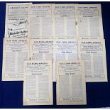 Football programmes, Reading 1947/8, ten programme