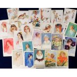 Postcards, a selection of 24 children's art and glamour cards illustrated by Millicent Sowerby and