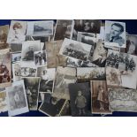 Photographs, approx. 140 RP postcards, photographs and CDVs, subjects include military, sports