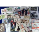 Postcards, Sport, a mixed sporting comic and glamour selection of approx. 43 cards. Artists