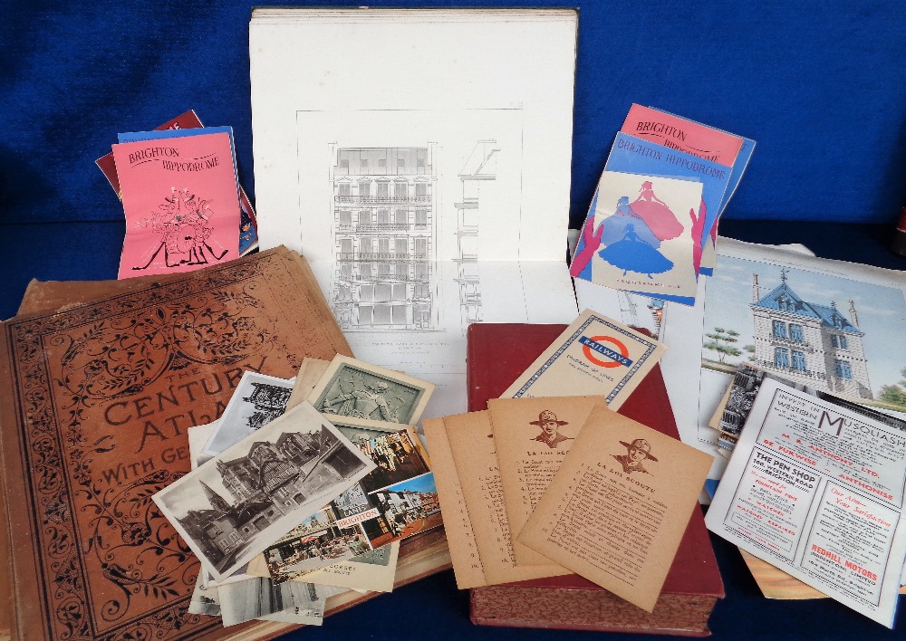 Ephemera, a collection items to comprise an architectural design book dated 1850 Parallele Des