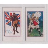Trade cards, E. Waterman, Army Pictures, Cartoons etc, two cards, 'For the Old Flag' (vg) & '