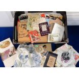 Ephemera, a large collection of vintage ephemera to include maps, travel tickets, 1950s scraps,