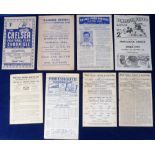 Football programmes, a collection of 13 1940's pro