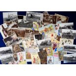 Postcards, a mixed, mainly subject collection of approx. 72 cards, with dogs, cats, comic, Bonzo,