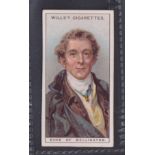 Cigarette card, Wills, Waterloo (Unissued), type card, no 1 The Duke of Wellington (vg) (1)