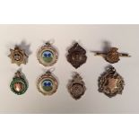 Collectables, 8 sports and military badges to comprise 3 silver (Ball Punching Competition Winner,