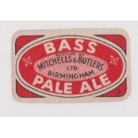 Beer label, Mitchells & Butlers Ltd, Birmingham, Bass Pale Ale, 40mm high (gd) (1)