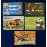 Trade card albums, Brooke Bond (Canada), 5 albums, 1 complete & 4 unused, Canadian-American