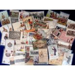 Postcards, Military, a good mixed military selection of approx. 62 cards, mostly pre 1920s, inc. set