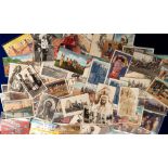 Postcards, American Indians, approx. 140 cards RPs, printed and artist drawn to include