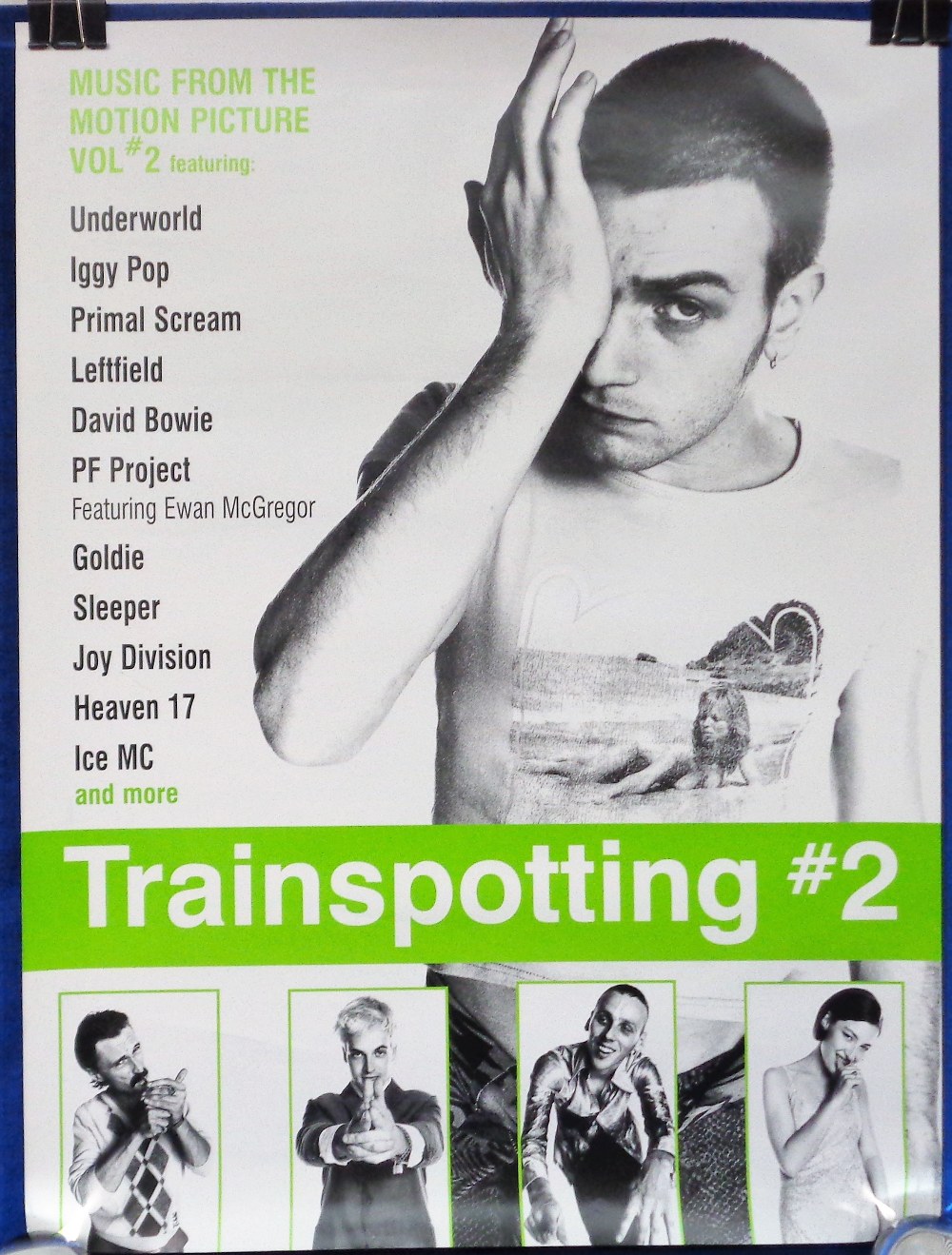 Music and Entertainment, Poster, Trainspotting soundtrack 1996 poster featuring an image of Ewan