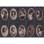 Cigarette cards, Kuit, British Beauties (Oval), 10 cards (2 with slightly grubby backs o/w gd) (10)