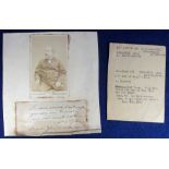Autograph, an autographed piece and cdv of Napoleon III, both laid down. Photo by W & D Downey.