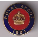 Horseracing, Royal Ascot, circular enamelled Offic