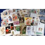 Postcards, a collection of 170+ cards featuring children to include Alice in Wonderland, Aina