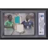 Trade card, Futera Unique Collection, 2016, Bony/Benzema dual issue limited edition football patch