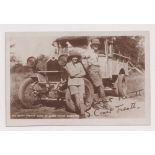 Postcard, Exploration, RP, Court Treatt Cape to Cairo Motoring Expedition, showing him and his