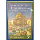 Ephemera, Franco-British Exhibition 1908 Official Programme, 28 pages inc. covers, some scuffs and