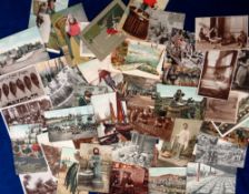 Postcards, a mostly sea fishing selection of approx. 46 cards, inc. RPs of net making, fish market