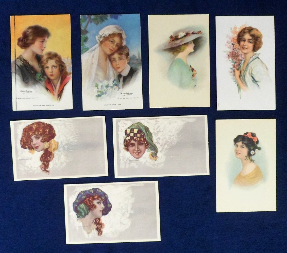 Postcards, Glamour, a good selection of 38 cards, mostly early 1920s artist drawn cards including - Image 3 of 3