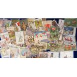 Postcards, Fairies and Elves, a selection of 50+ cards to include greetings, embossed, glitter,
