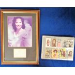 Ephemera, Merle Oberon, a collection of 80+ items to include a framed and glazed 10 x 8 colour