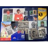 Football autographs, selection of signed items on