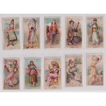 Cigarette cards, A. Baker & Co, Beauties of All Nations (A. Baker), (15/25) (mostly gd)