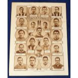 Trade issues, Football, Boys' Realm, Footballers, 4 large sepia supplements issued from 18 Sept 1920