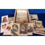 Postcards, Lacemaking and Crafts, a collection of 100+ cards showing shop fronts, lacemakers,