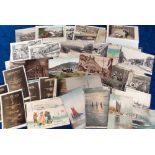 Postcards, Transportation 55+ various cards to include aviation, rail, military, trams, shipping,