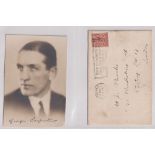 Boxing autograph, Georges Carpentier, b/w portrait