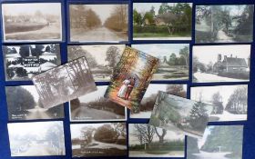Postcards, Hampshire, a collection of 19 cards of Mortimer village and surrounds, on the Hants/Berks