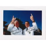 Cricket autographs, signed colour press photo show