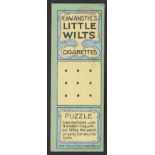 Cigarette card, Anstie, Puzzle Series, type card, 'Unite the 9 dots…' (vg) (1)