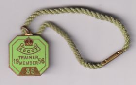 Horseracing, Royal Ascot, enamelled Trainers badge