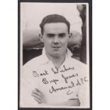 Football autograph, Bryn Jones, Arsenal FC, a post