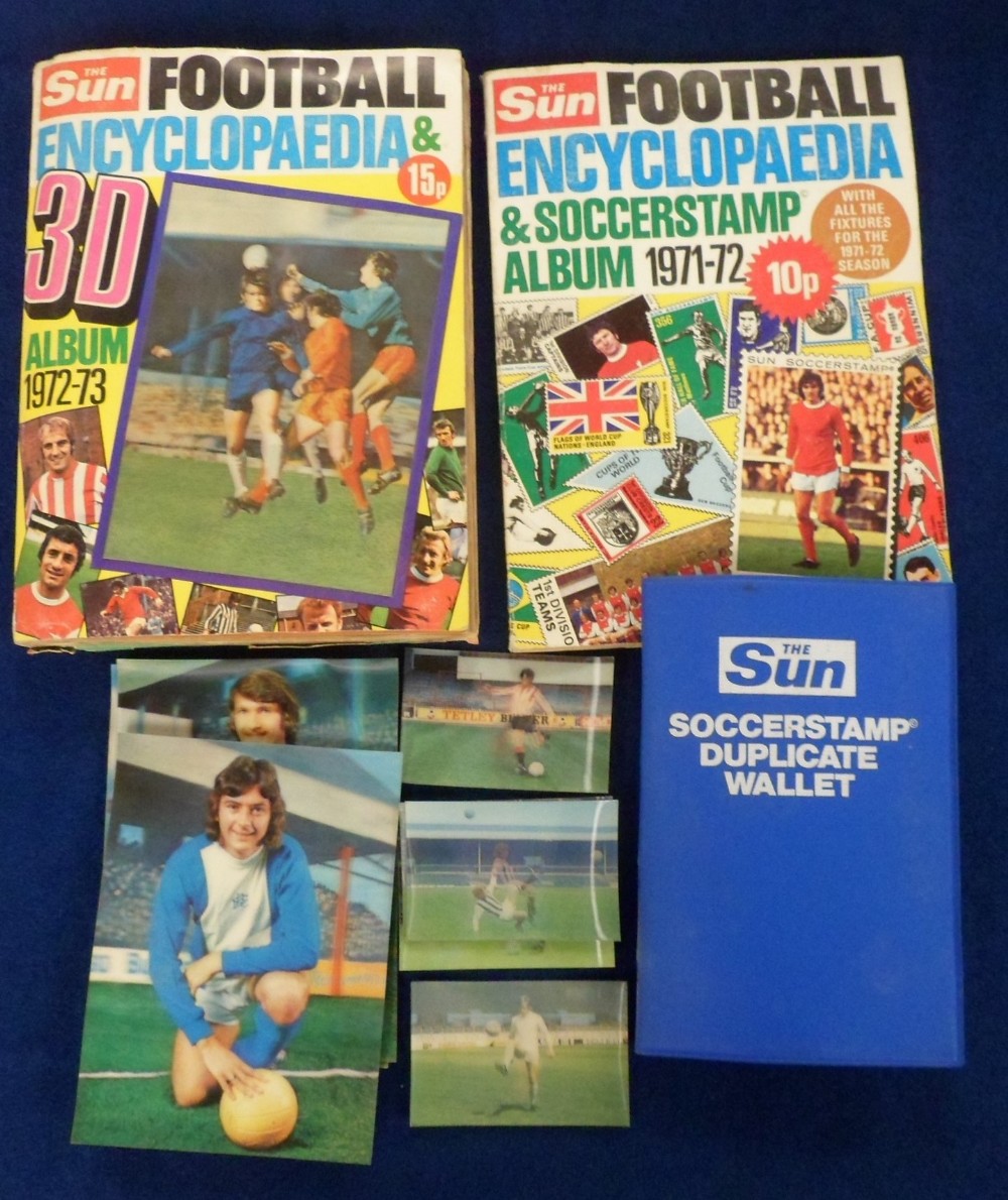 Trade cards, The Sun, two part complete special albums, Football Encyclopaedia & 3D Album 1972/3