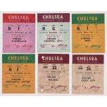 Football tickets, Chelsea home match tickets, 1962