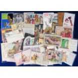 Postcards, Advertising, a mixed advertising selection of 38 cards inc. Royal Enfield Bicycles, The