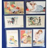 Postcards, a selection of 7 cards featuring Gollies, and 2 Tuck published 'Golly Art' series 1282 '