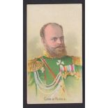 Cigarette card, Taddy, Royalty, Actresses & Soldiers, type card, Czar of Russia (gd/vg) (1)