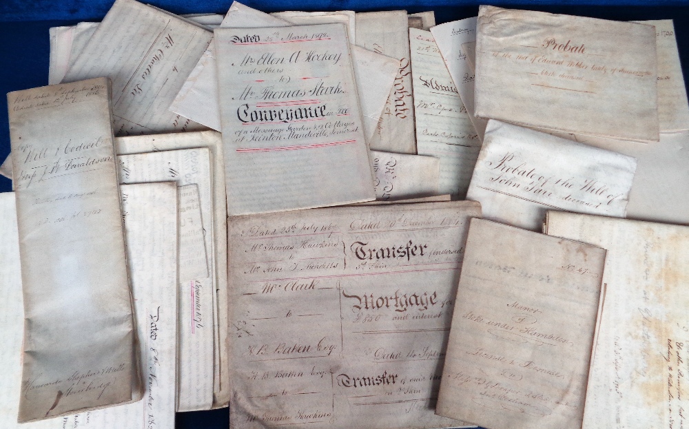 Deeds, Documents and Indentures, Somerset, 45+ vellum documents 1716-1934 all concerning Somerset